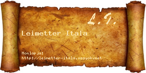 Leimetter Itala névjegykártya